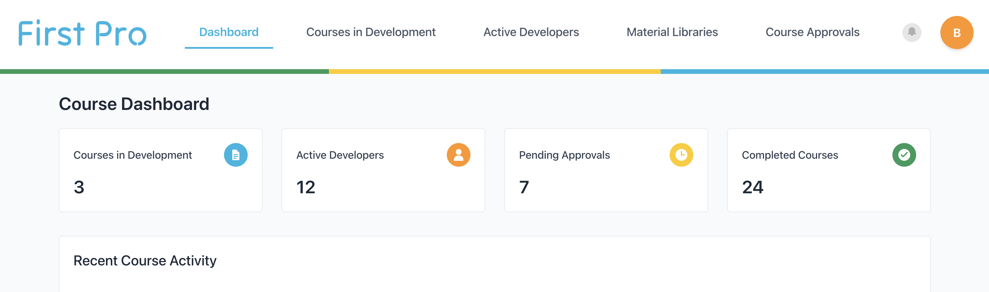 First Pro Transportation Dashboard Interface